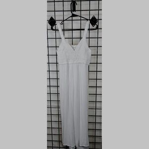 Japna White Crochet Jumpsuit Wide Leg Boho Gauze Beach Festival Medium